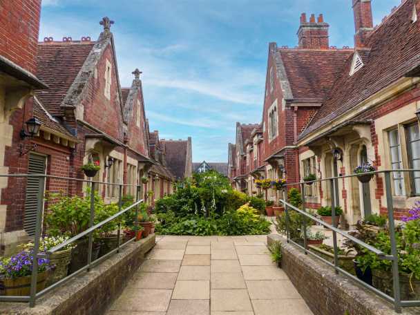 Blick in eine Arbeitersiedlung der Industriellen Revolution in Salisbury ausflug southampton kreuzfahrt siedlung industrielle revolution